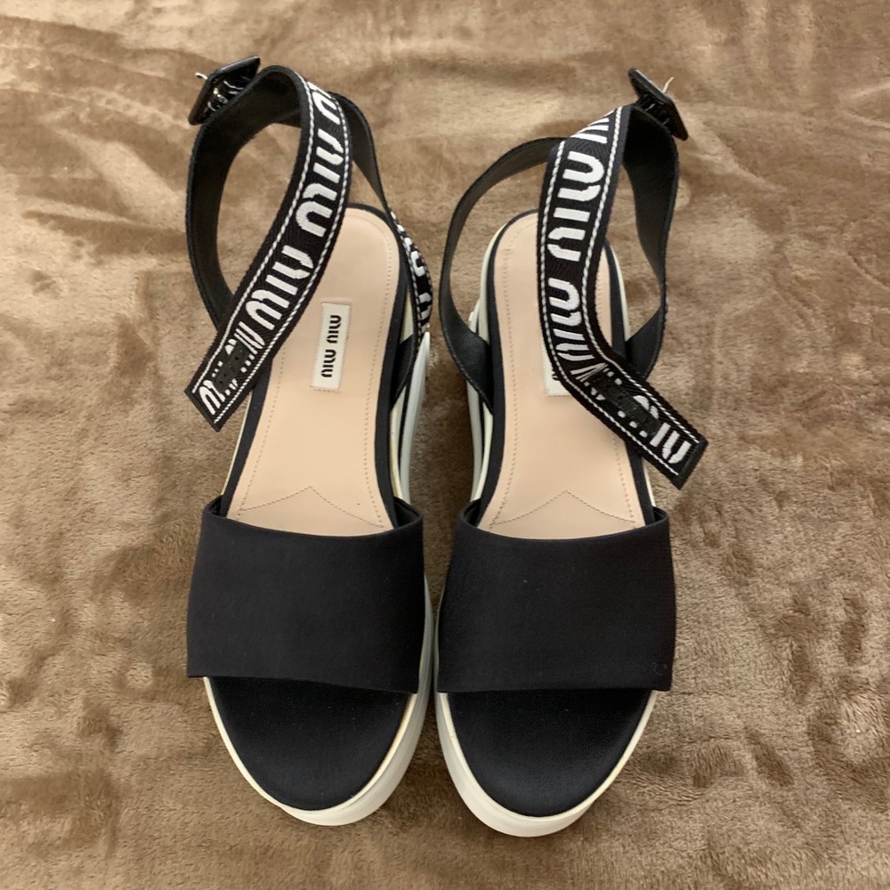 MiuMiu platform wedge sandals